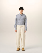 White cotton track pants with heritage Ami Paris label