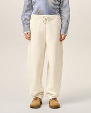 White cotton track pants with heritage Ami Paris label