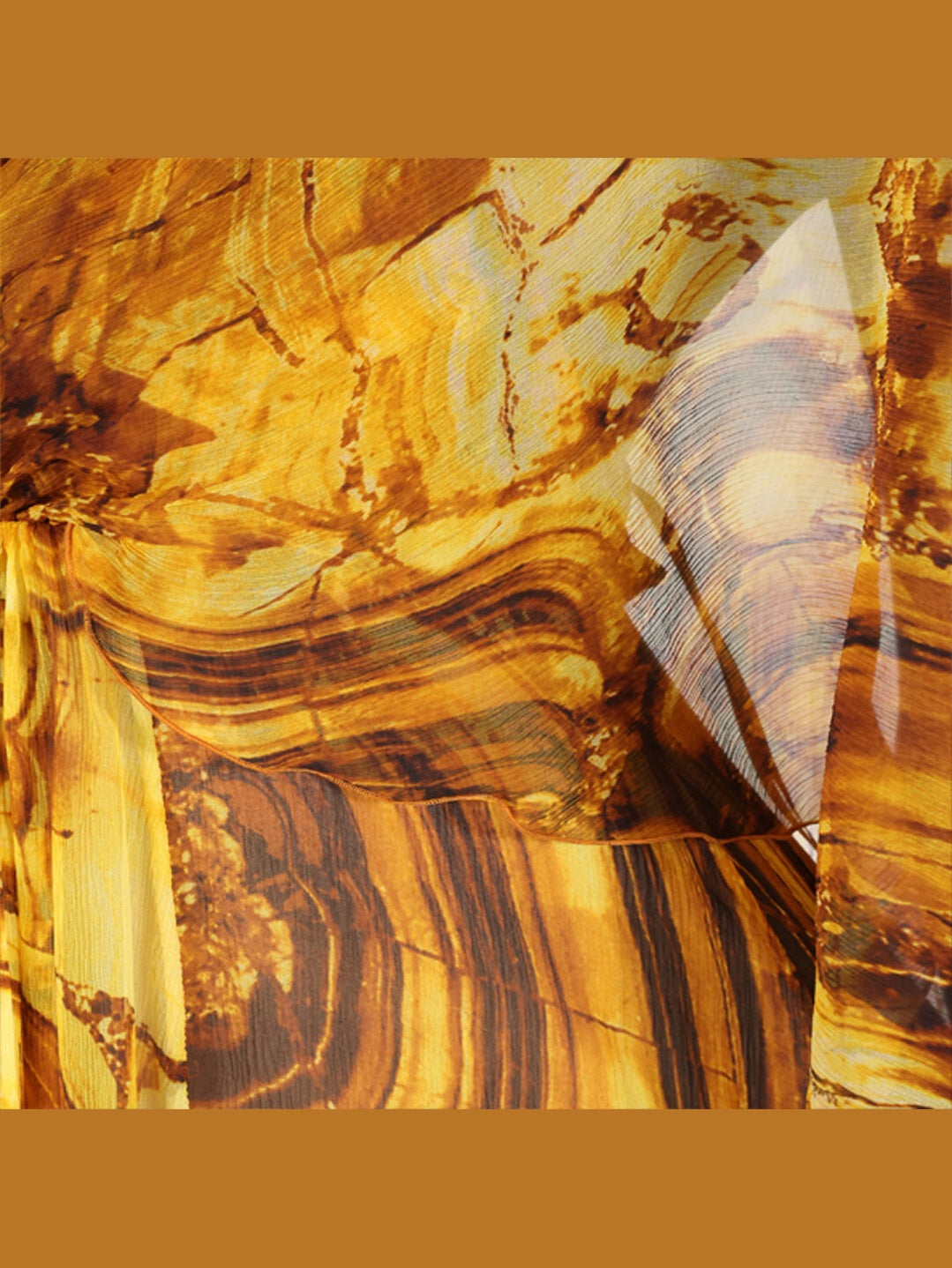 Silk caftan dress with amber print