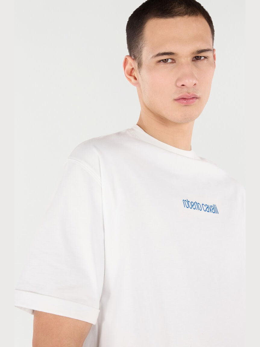 Cotton t-shirt with dragon and logo