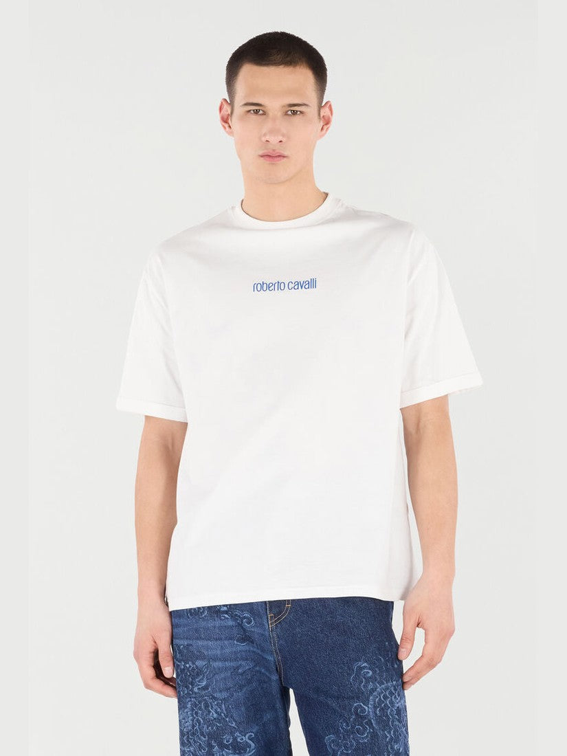 Cotton t-shirt with dragon and logo