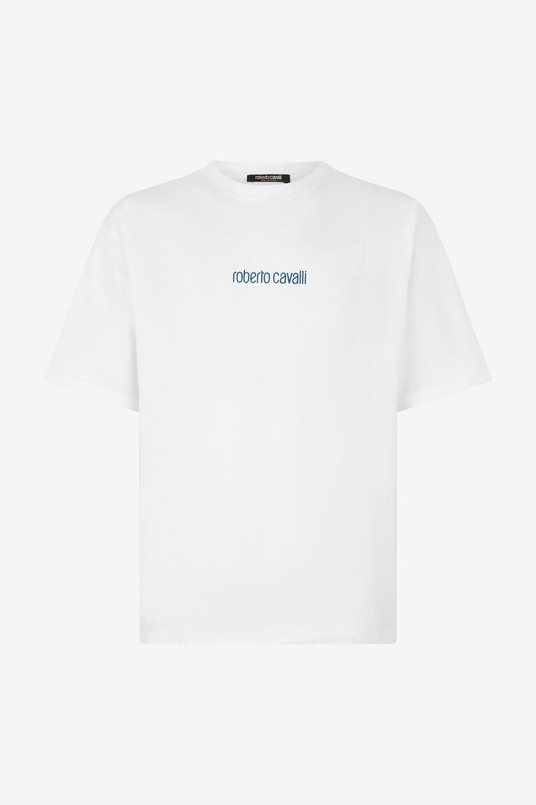 COTTON T-SHIRT WITH DRAGON AND LOGO