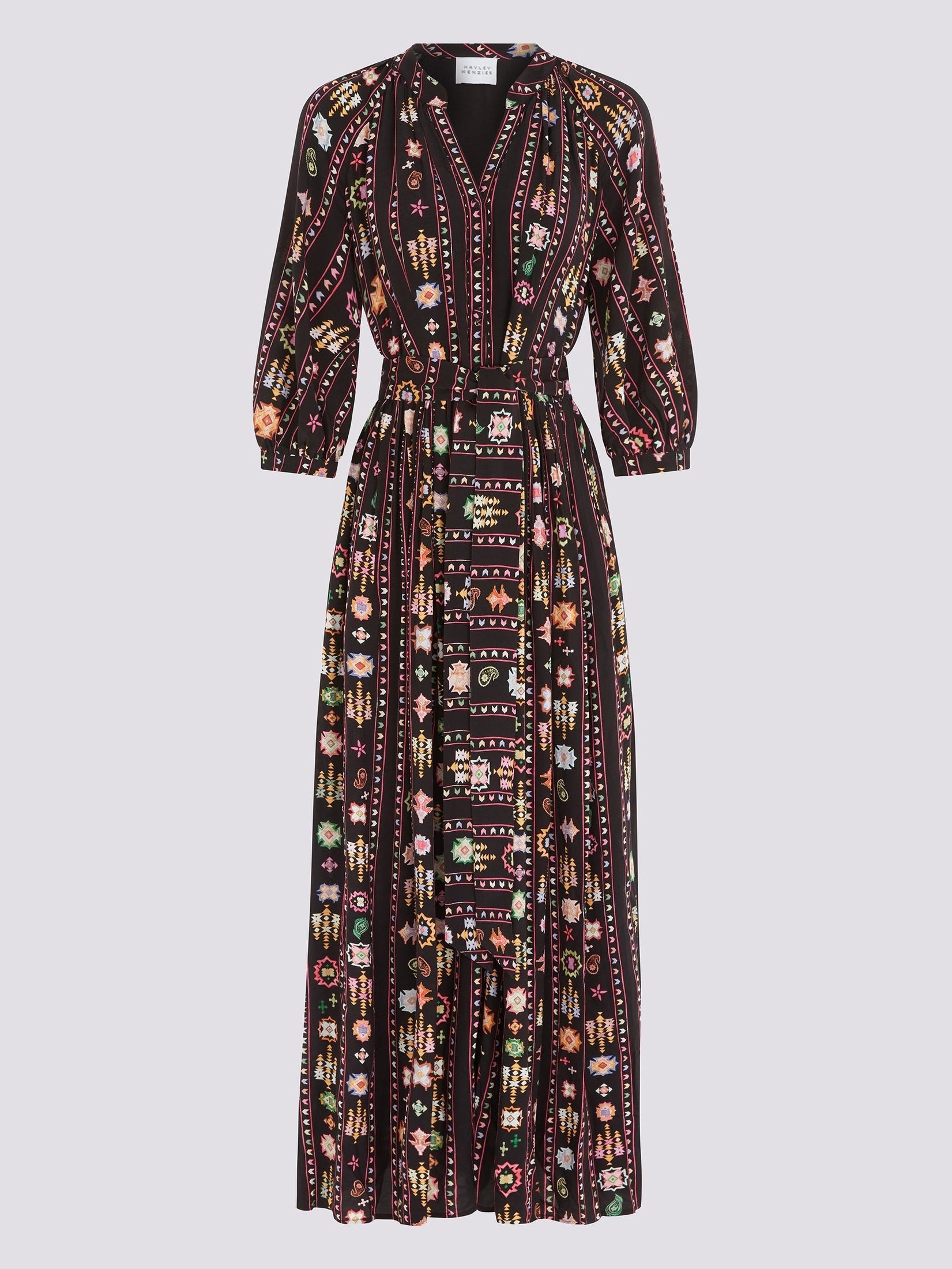 Esmeralda viscose volume maxi shirt dress