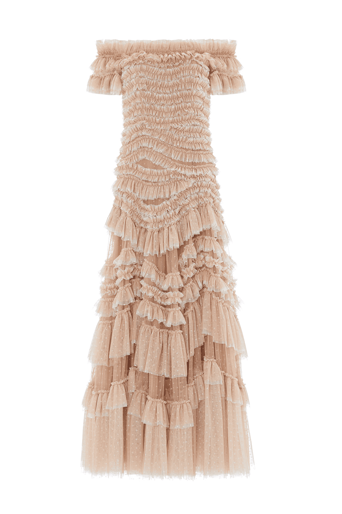 Wild rose off-shoulder gown
