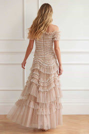 Wild rose off-shoulder gown