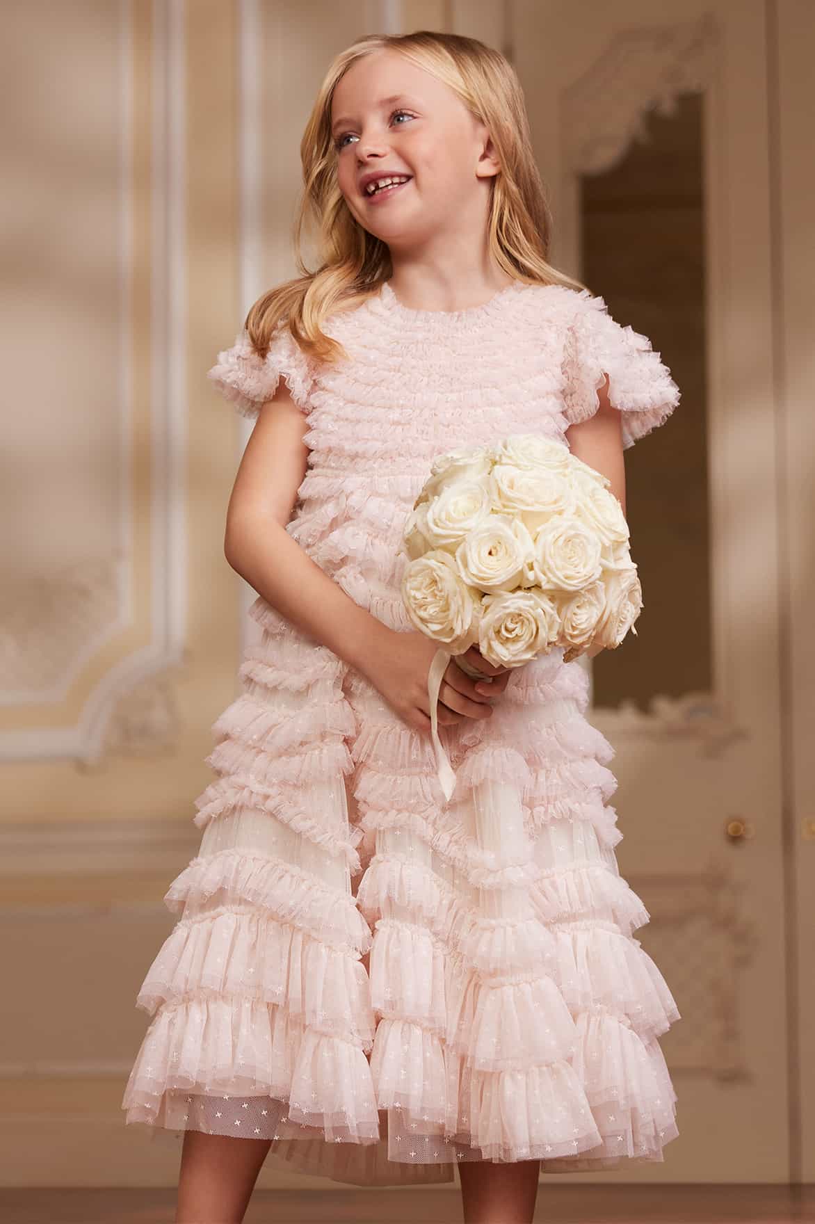 WILD ROSE RUFFLE KIDS DRESS