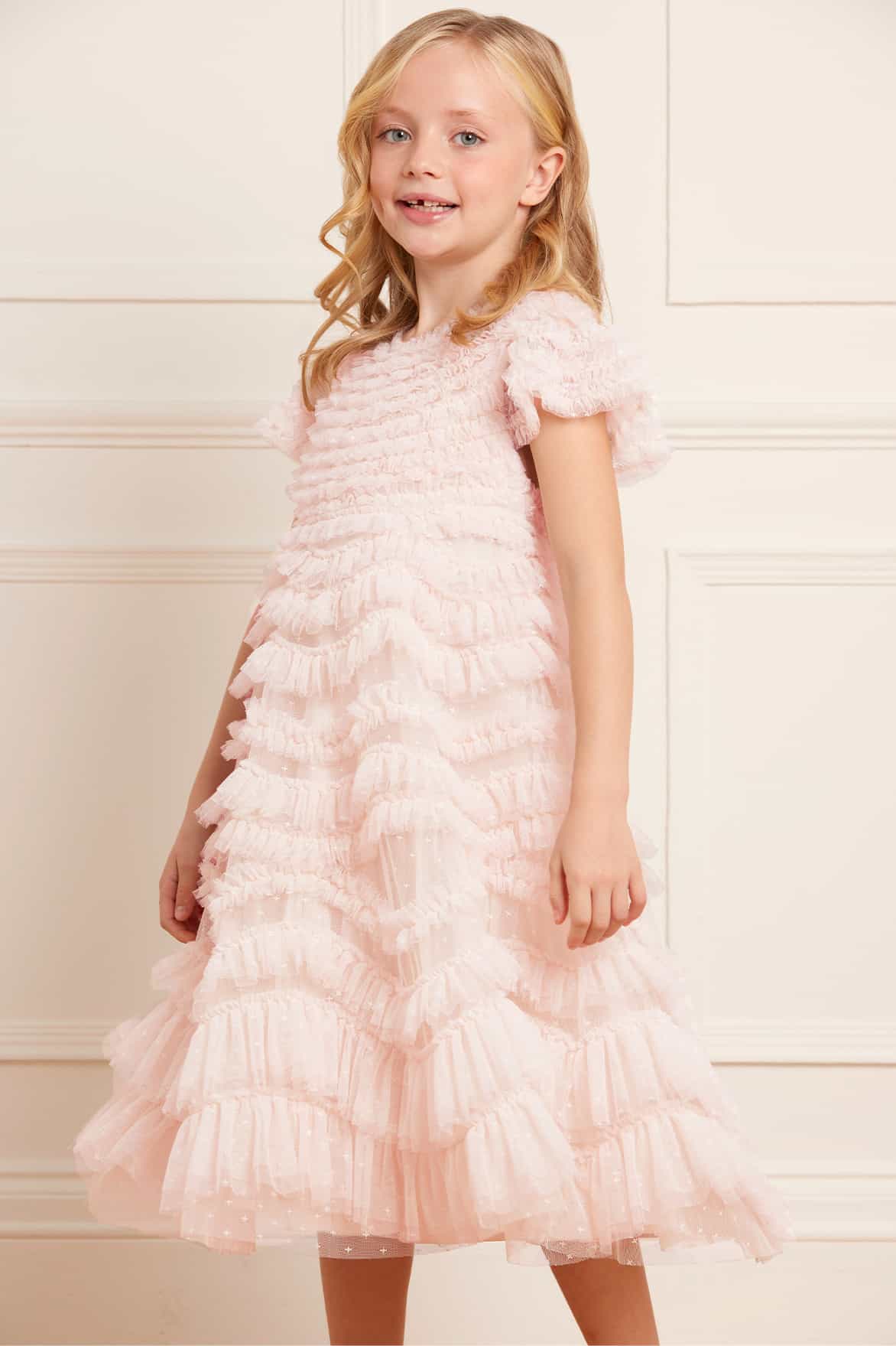 WILD ROSE RUFFLE KIDS DRESS