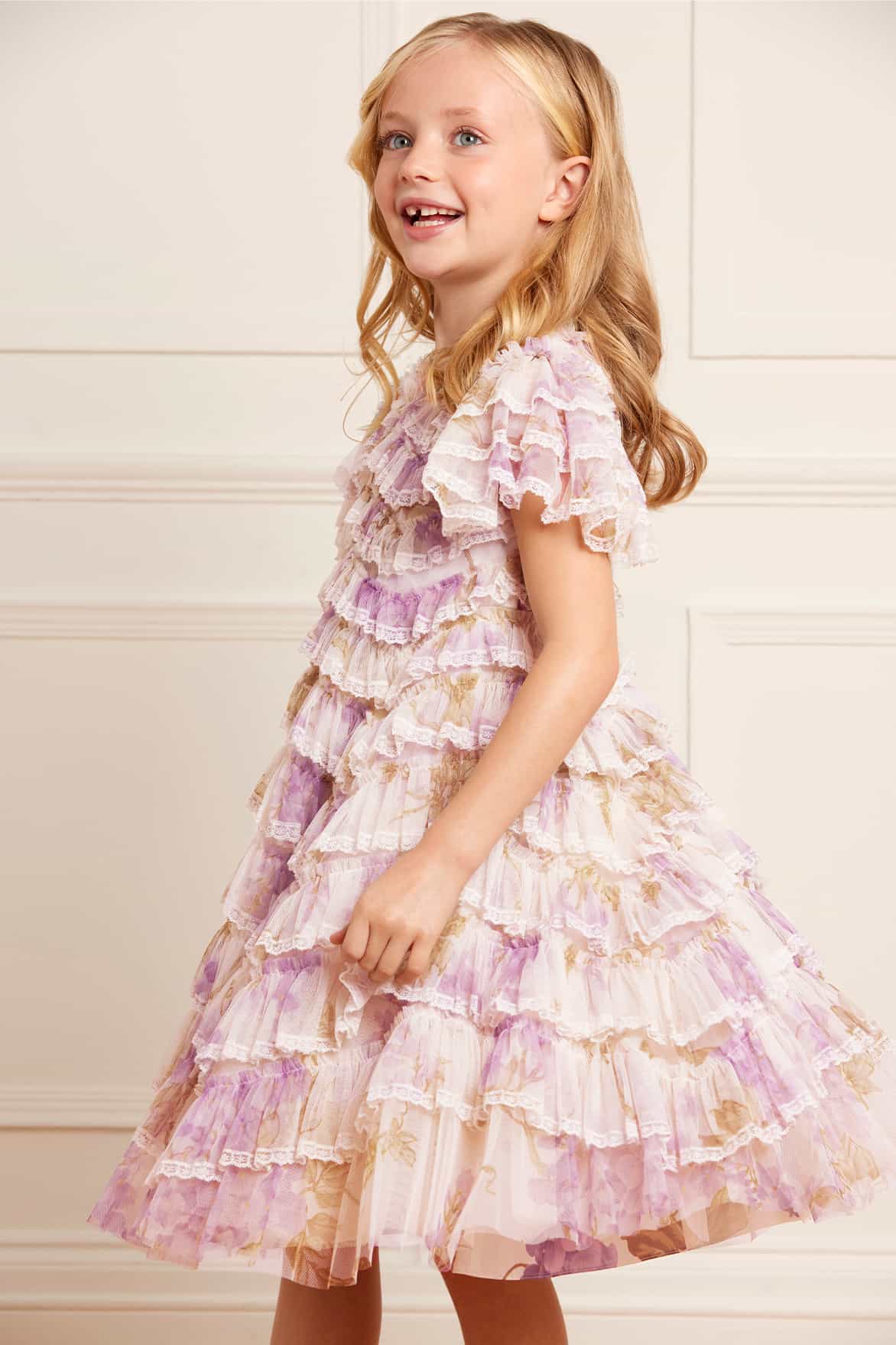 WISTERIA RUFFLE LACE KIDS DRESS