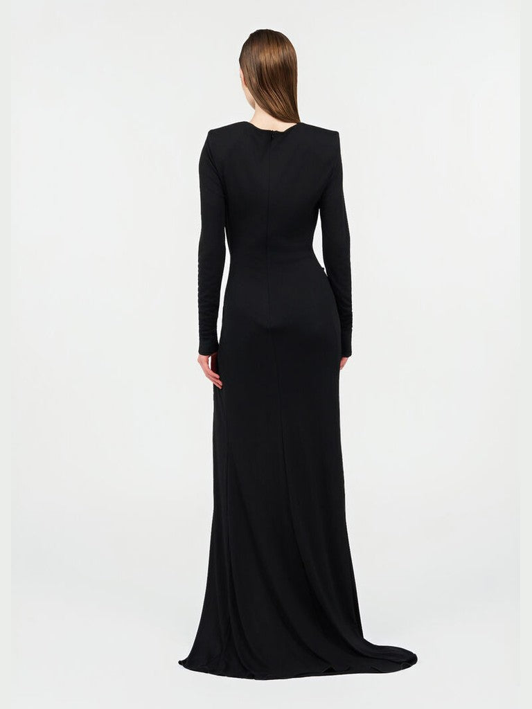 Draped long dress with snake detail