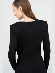Draped long dress with snake detail