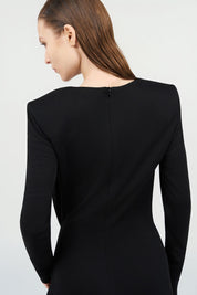 DRAPED LONG DRESS WITH SNAKE DETAIL