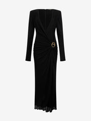 Draped long dress with snake detail