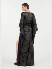 Ornamental black print dress