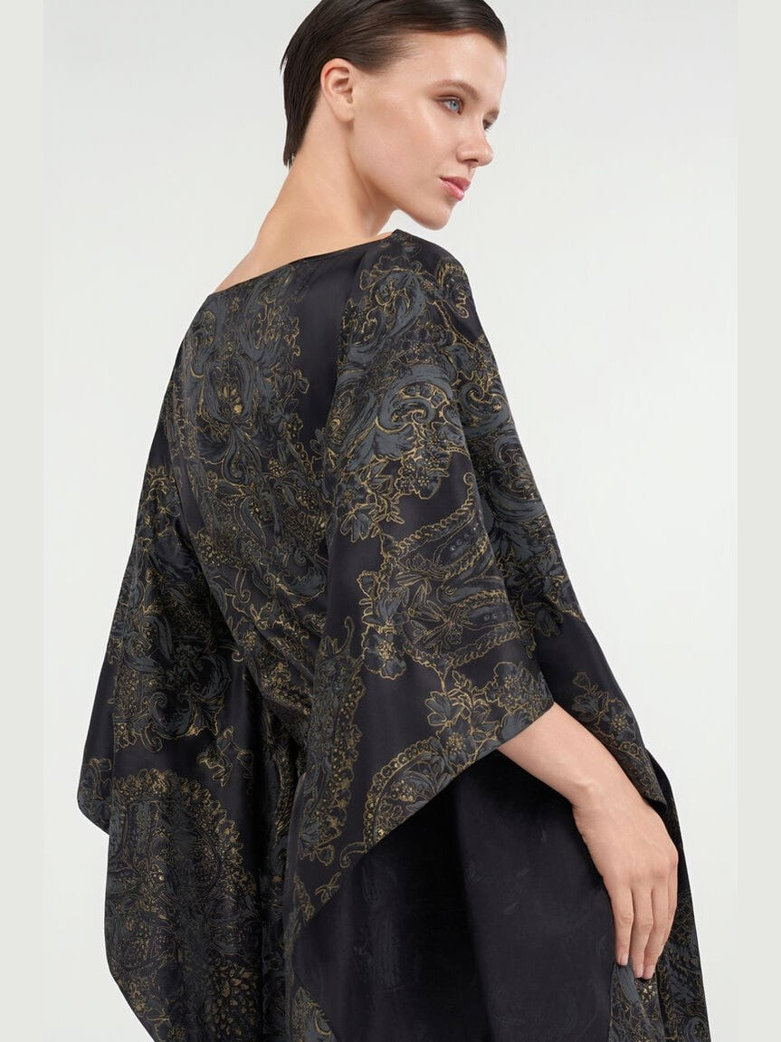 Ornamental black print dress