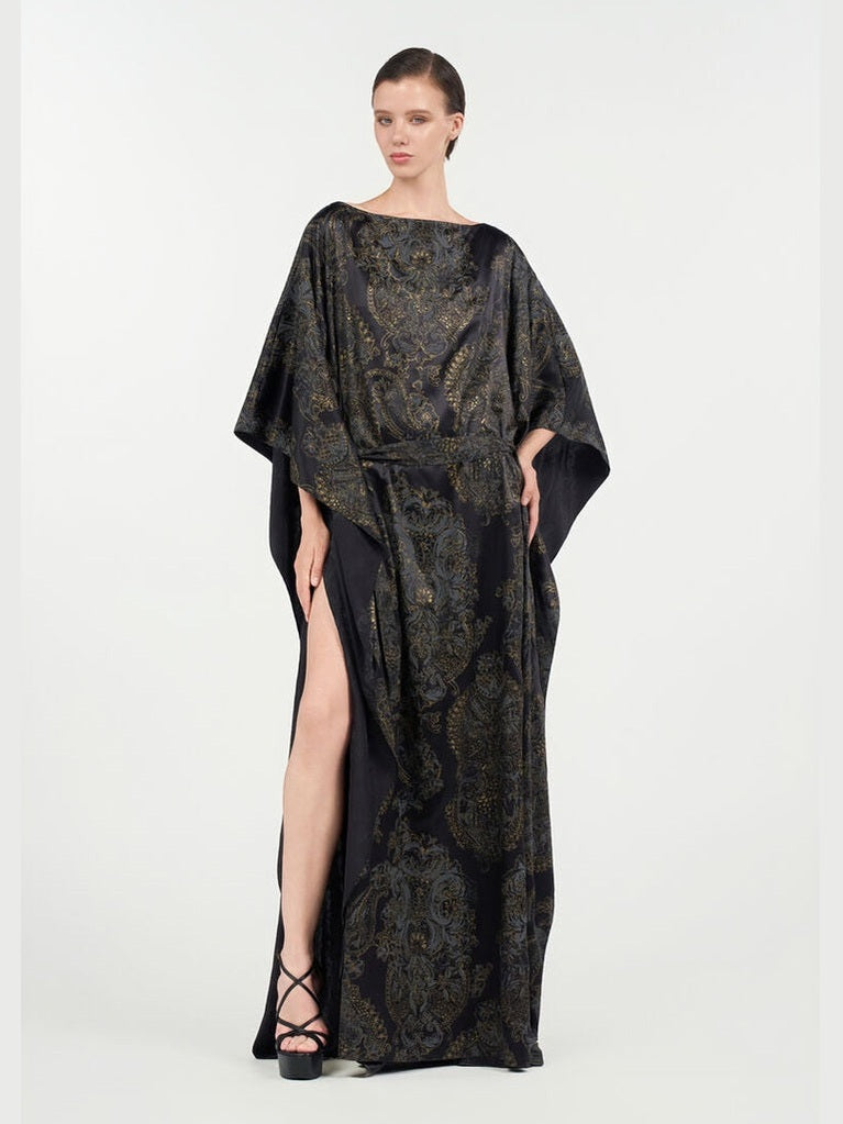 Ornamental black print dress