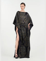 Ornamental black print dress