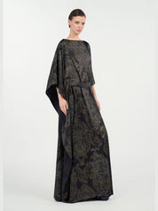 Ornamental black print dress