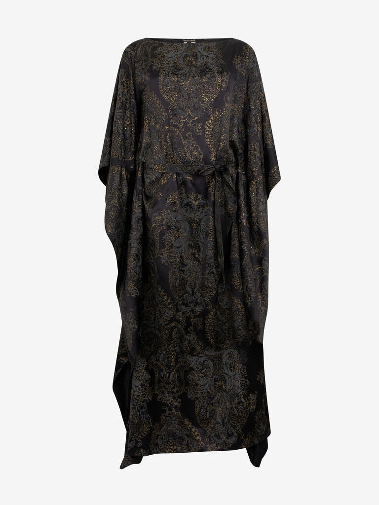 Ornamental black print dress