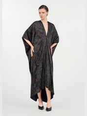 Ornamental black silk kaftan