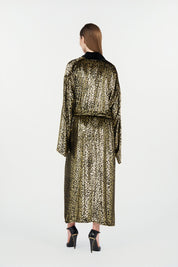 Fil coupé leopard print coat