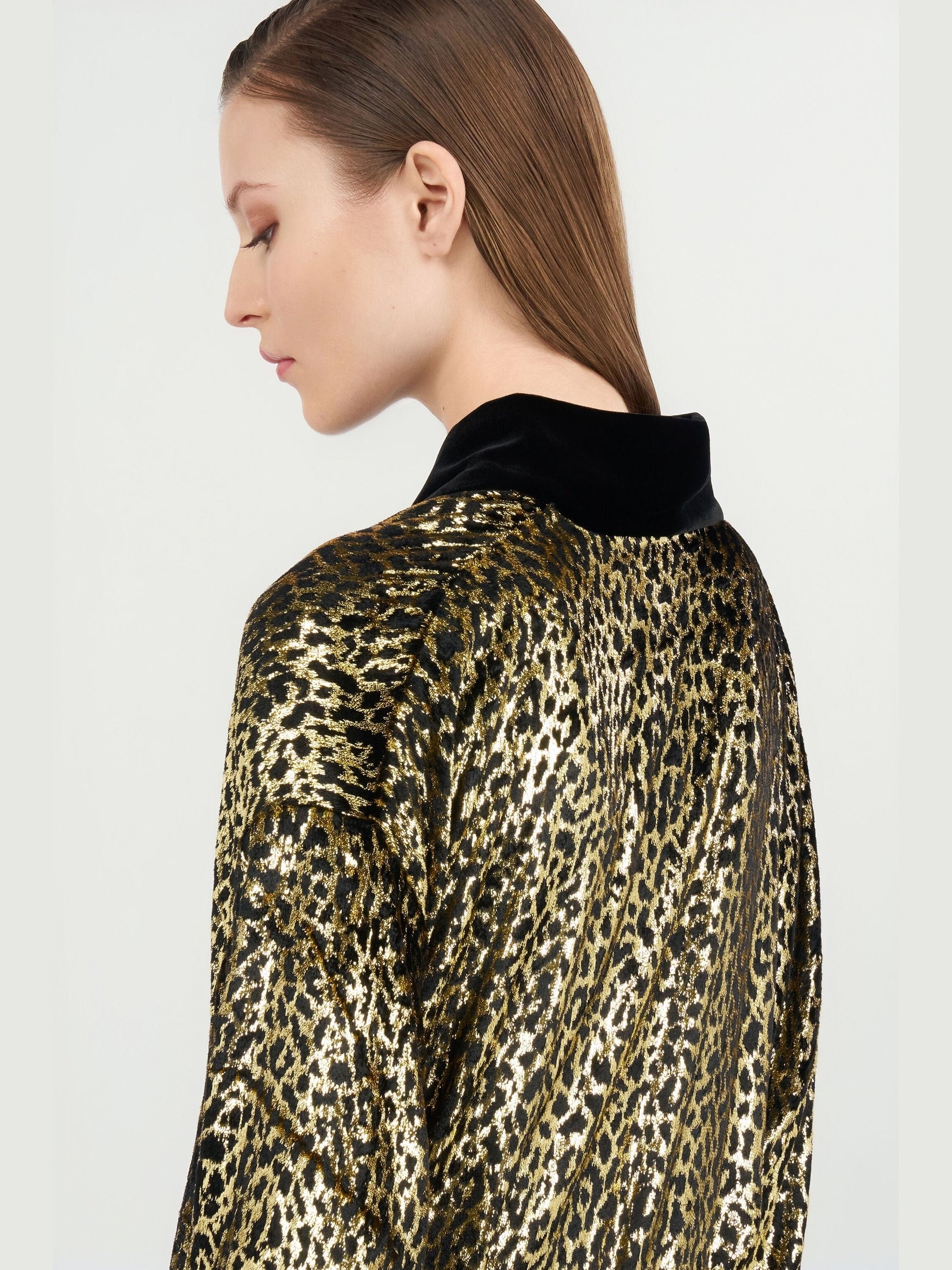 Fil coupé leopard print coat