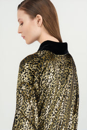 Fil coupé leopard print coat