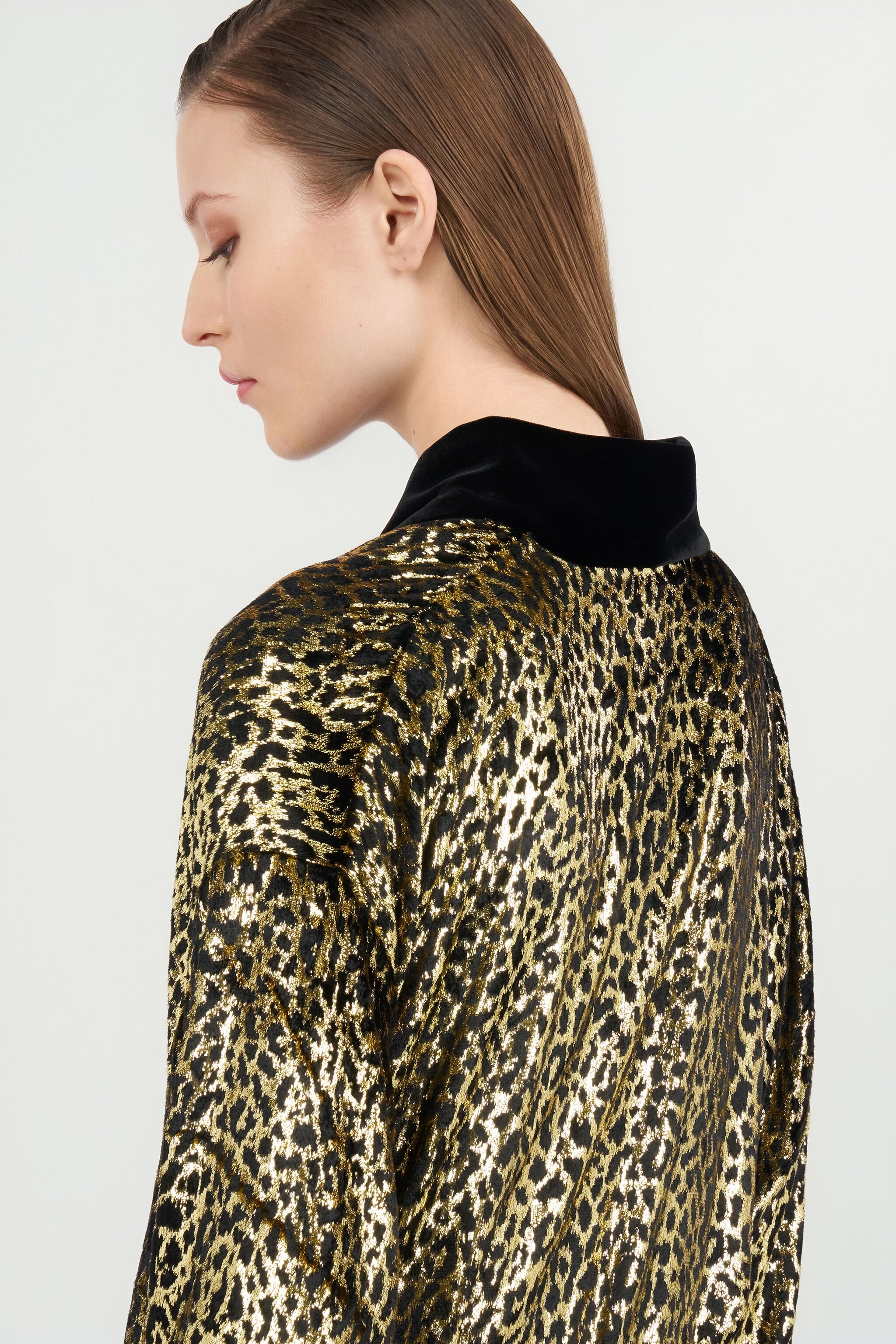 Fil coupé leopard print coat