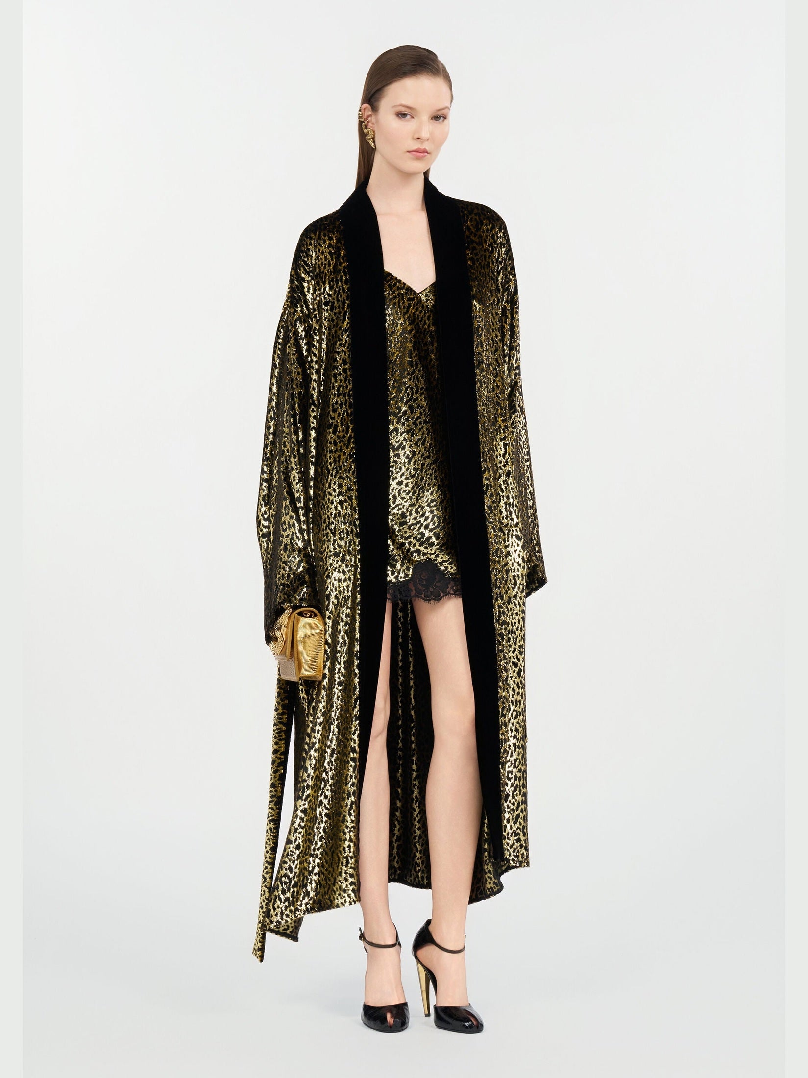 Fil coupé leopard print coat