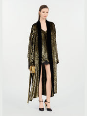 Fil coupé leopard print coat
