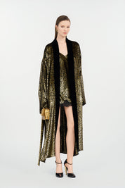 Fil coupé leopard print coat