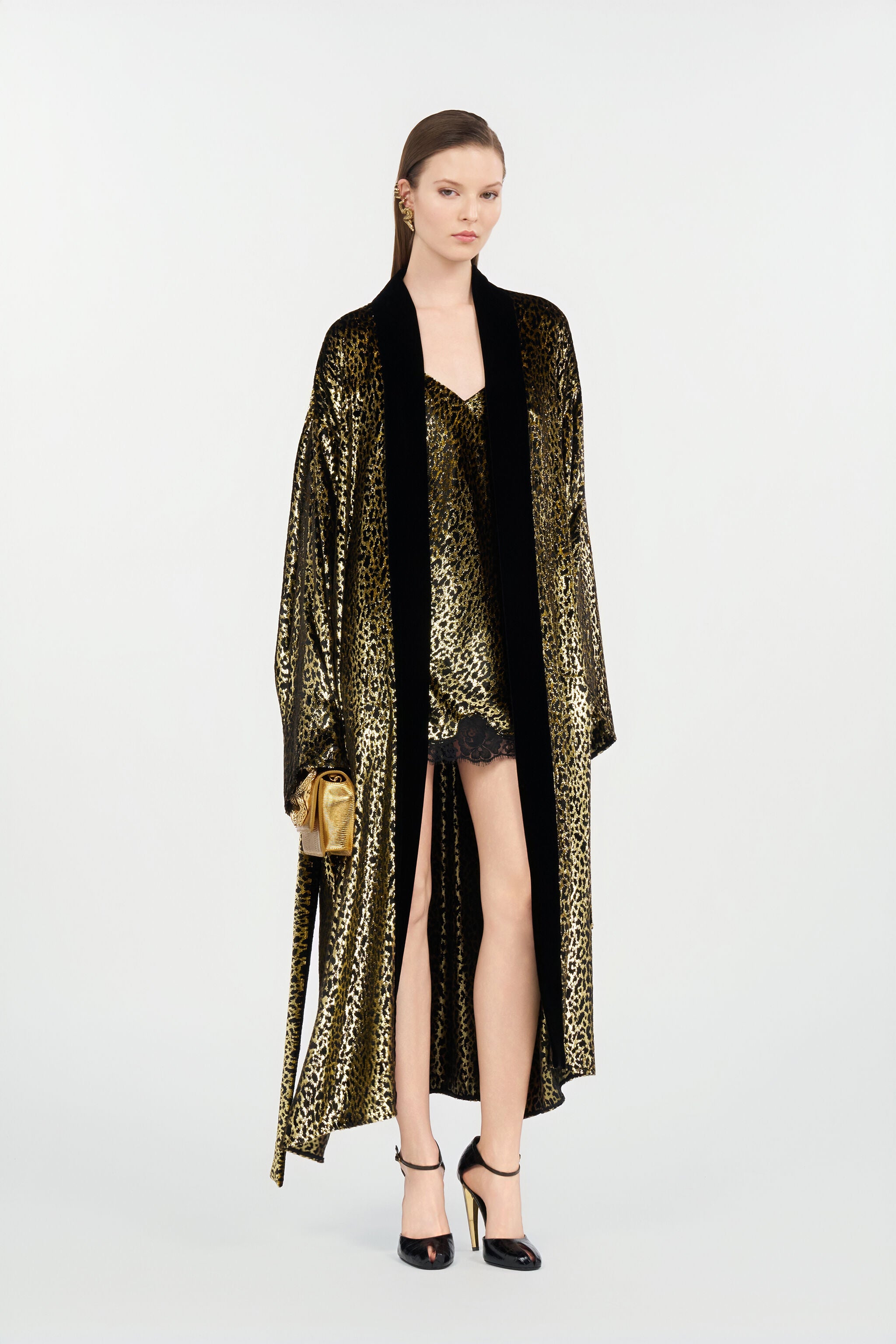 Fil coupé leopard print coat