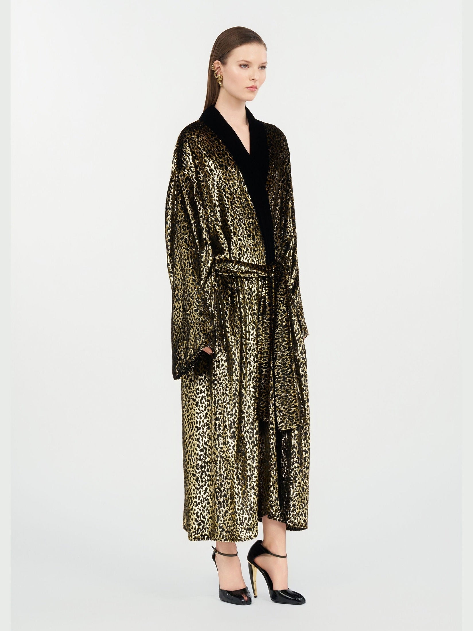 Fil coupé leopard print coat