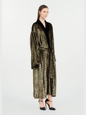 Fil coupé leopard print coat