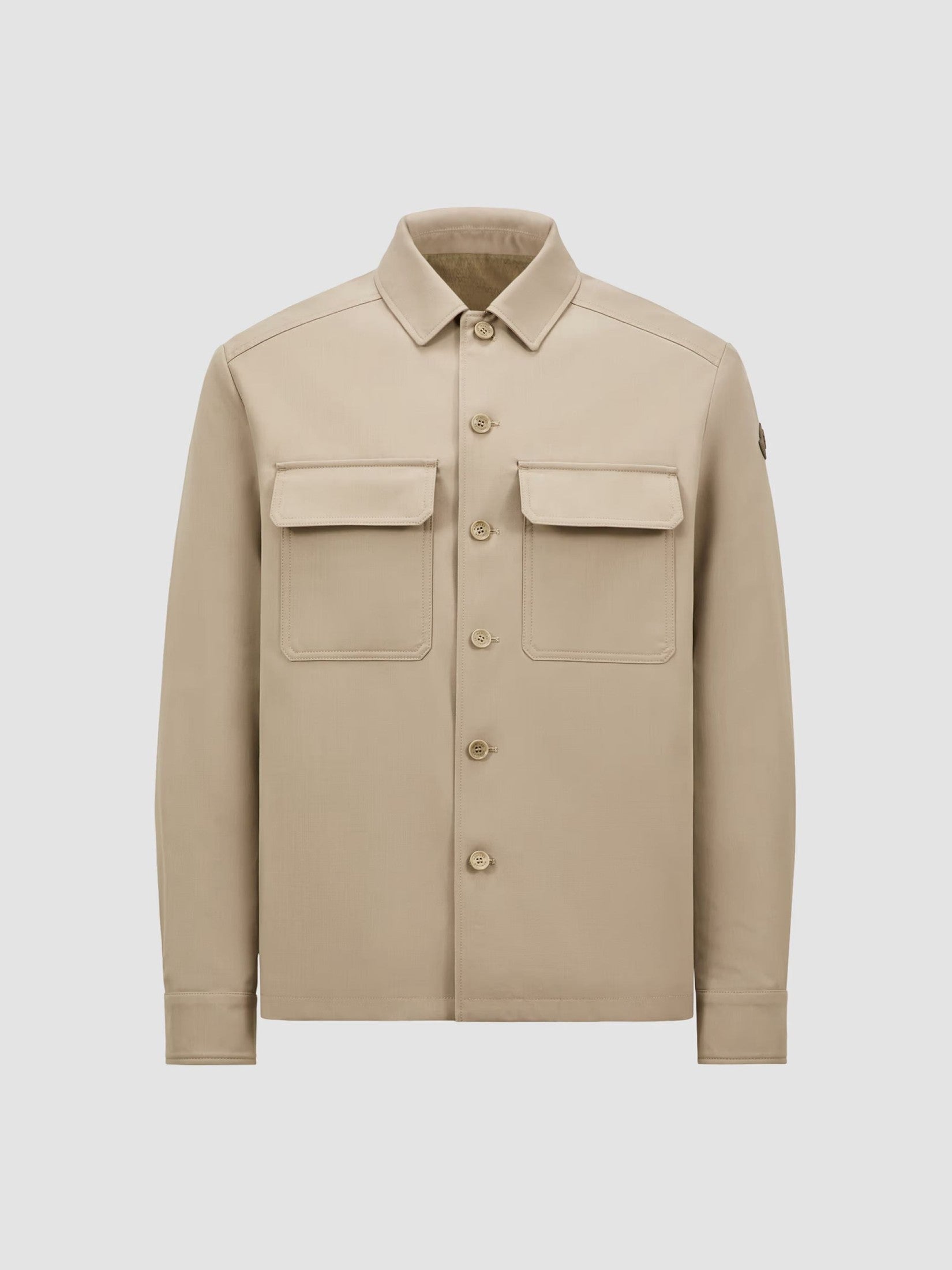 Wool gabardine long sleeve shirt