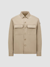 Wool gabardine long sleeve shirt