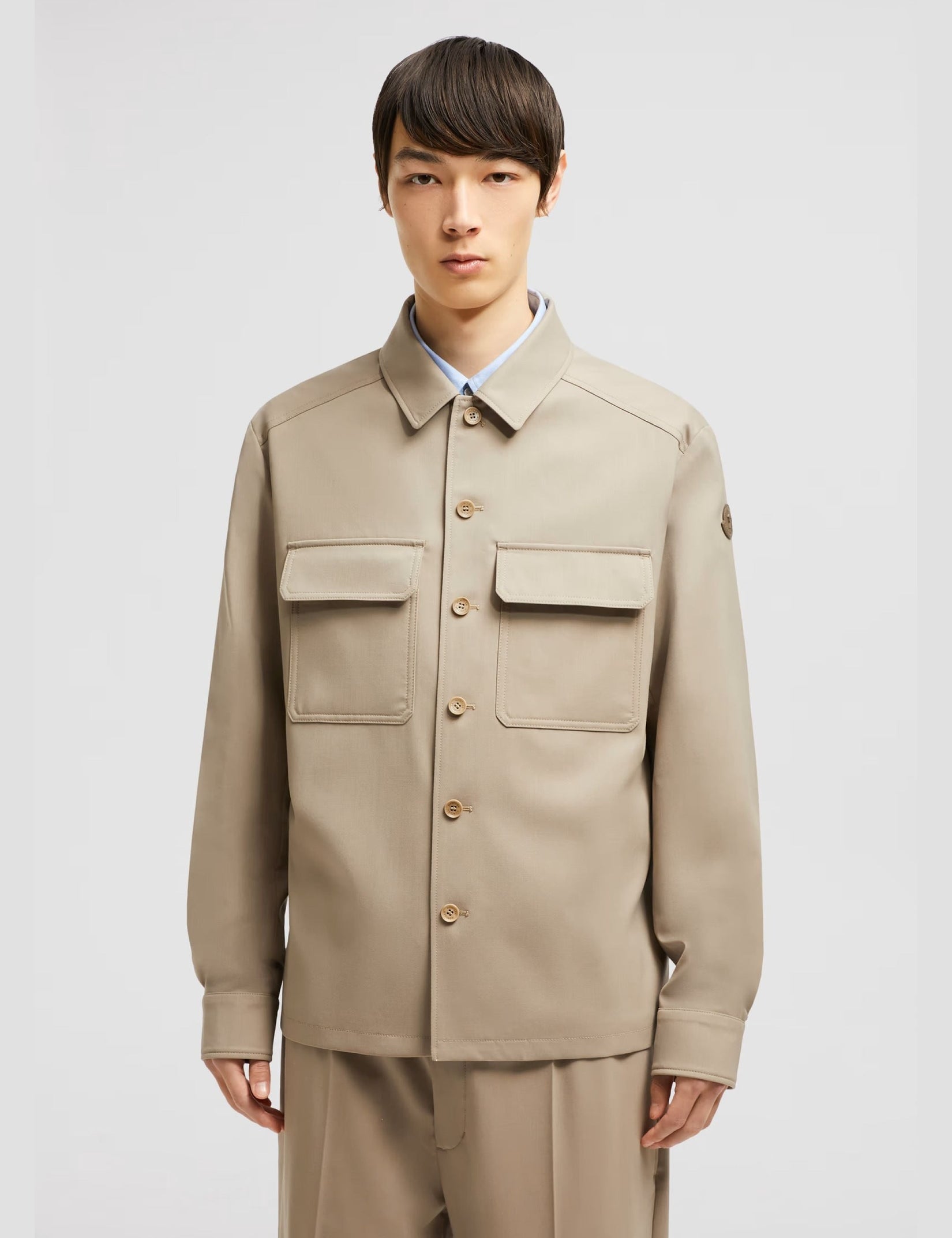 WoolGabardineLongSleeveShirtMenBeigeMoncler3.jpg