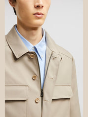 Wool gabardine long sleeve shirt