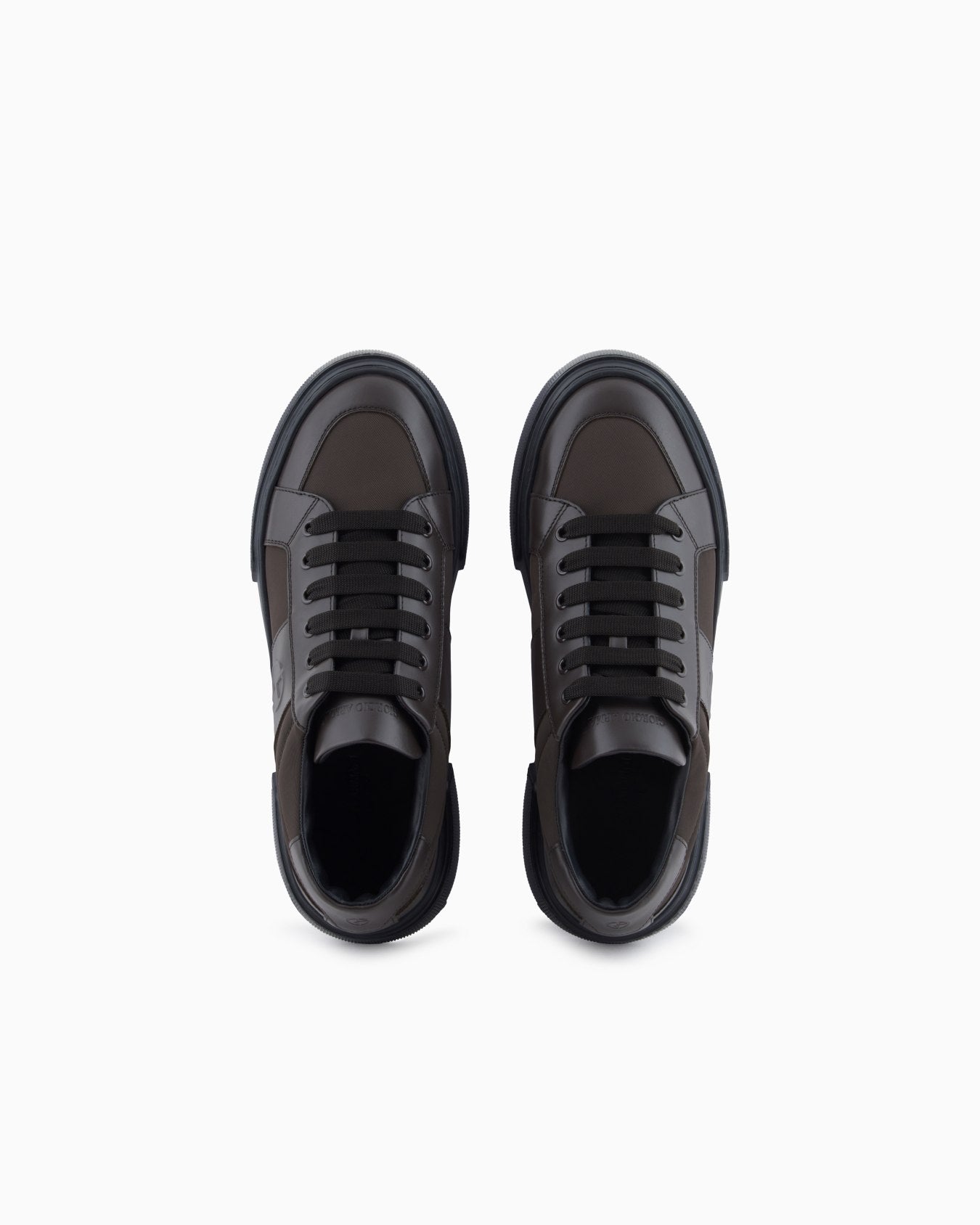 Leather and fabric sneakers