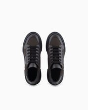 Leather and fabric sneakers