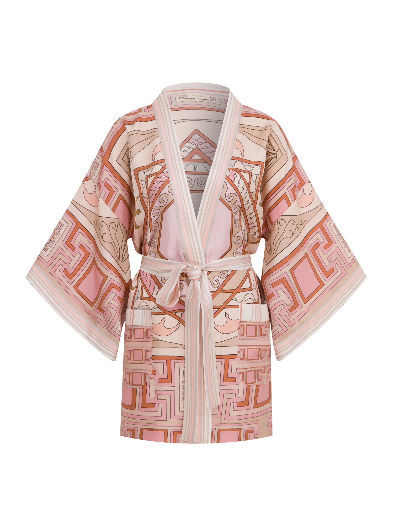 Geometric,silk zeugma printed boho home robe