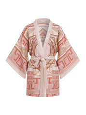 Geometric,silk zeugma printed boho home robe
