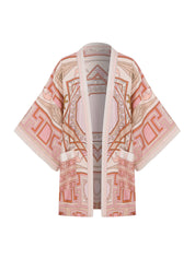 Geometric,silk zeugma printed boho home robe