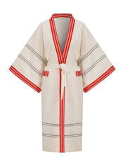 Pesthamal cotton kimono with kutnu trim