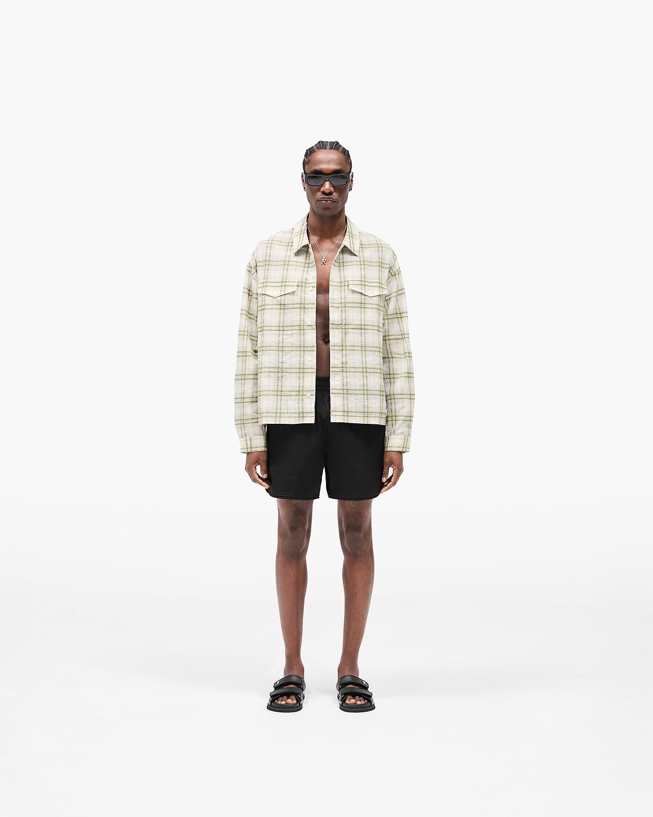 Sheer Long Sleeve Flannel Shirt