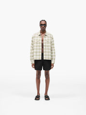 Sheer long sleeve flannel shirt