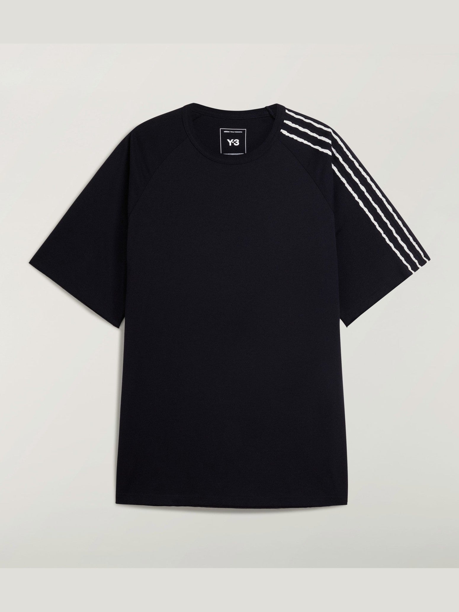 Y-3 Raw Edge 3-Stripes Short Sleeve Tee