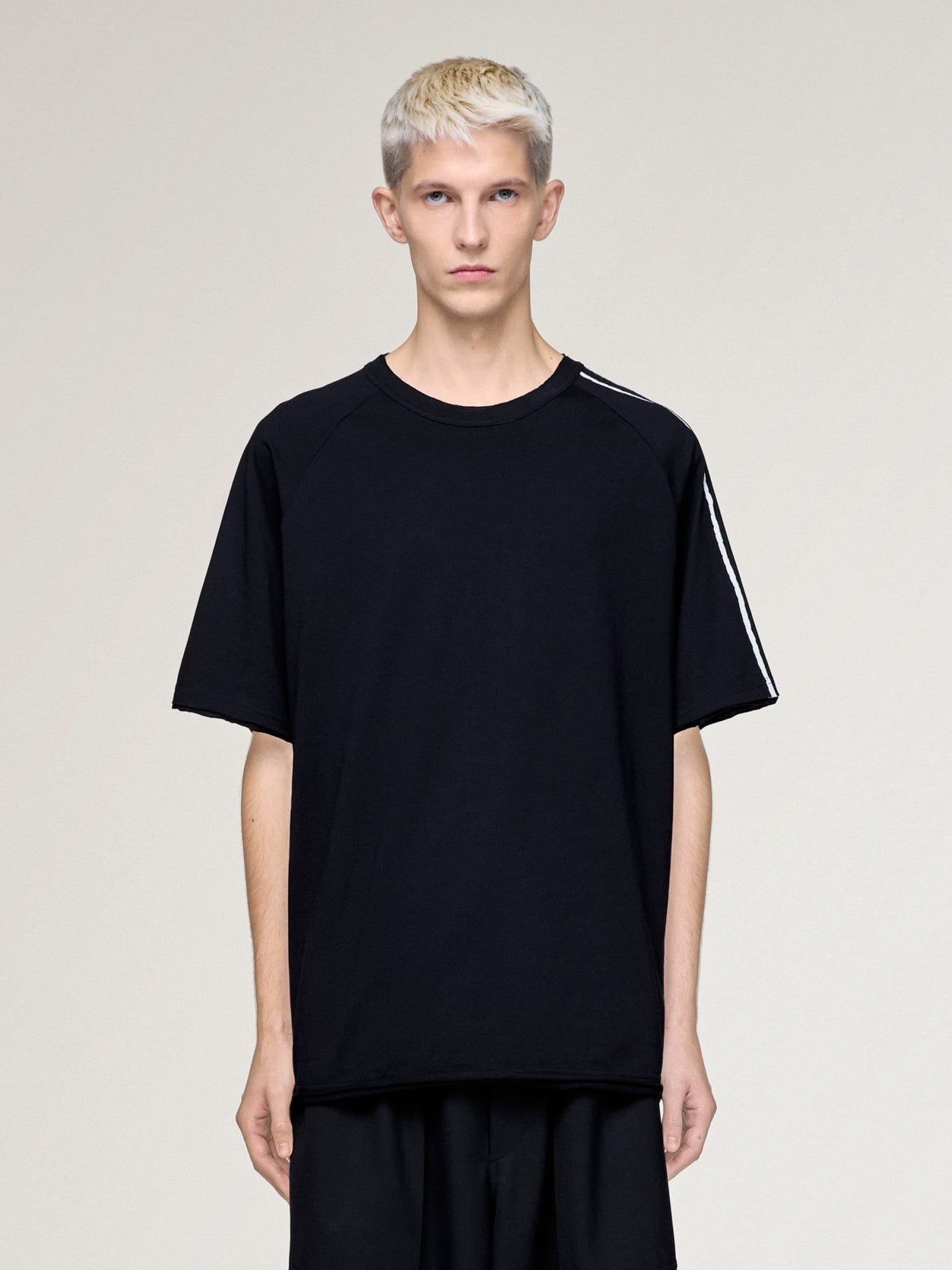 Y-3 Raw Edge 3-Stripes Short Sleeve Tee