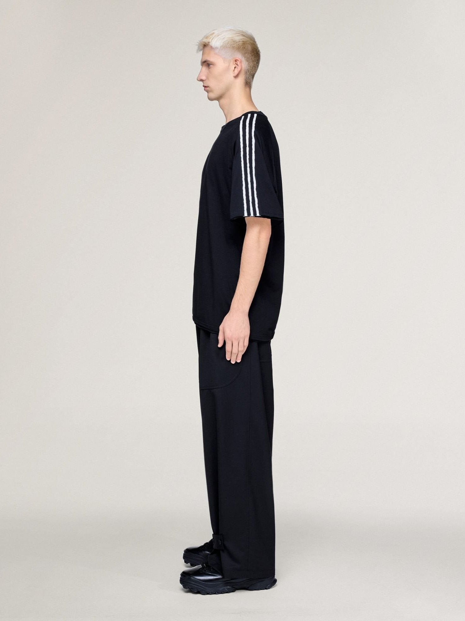 Y-3 Raw Edge 3-Stripes Short Sleeve Tee