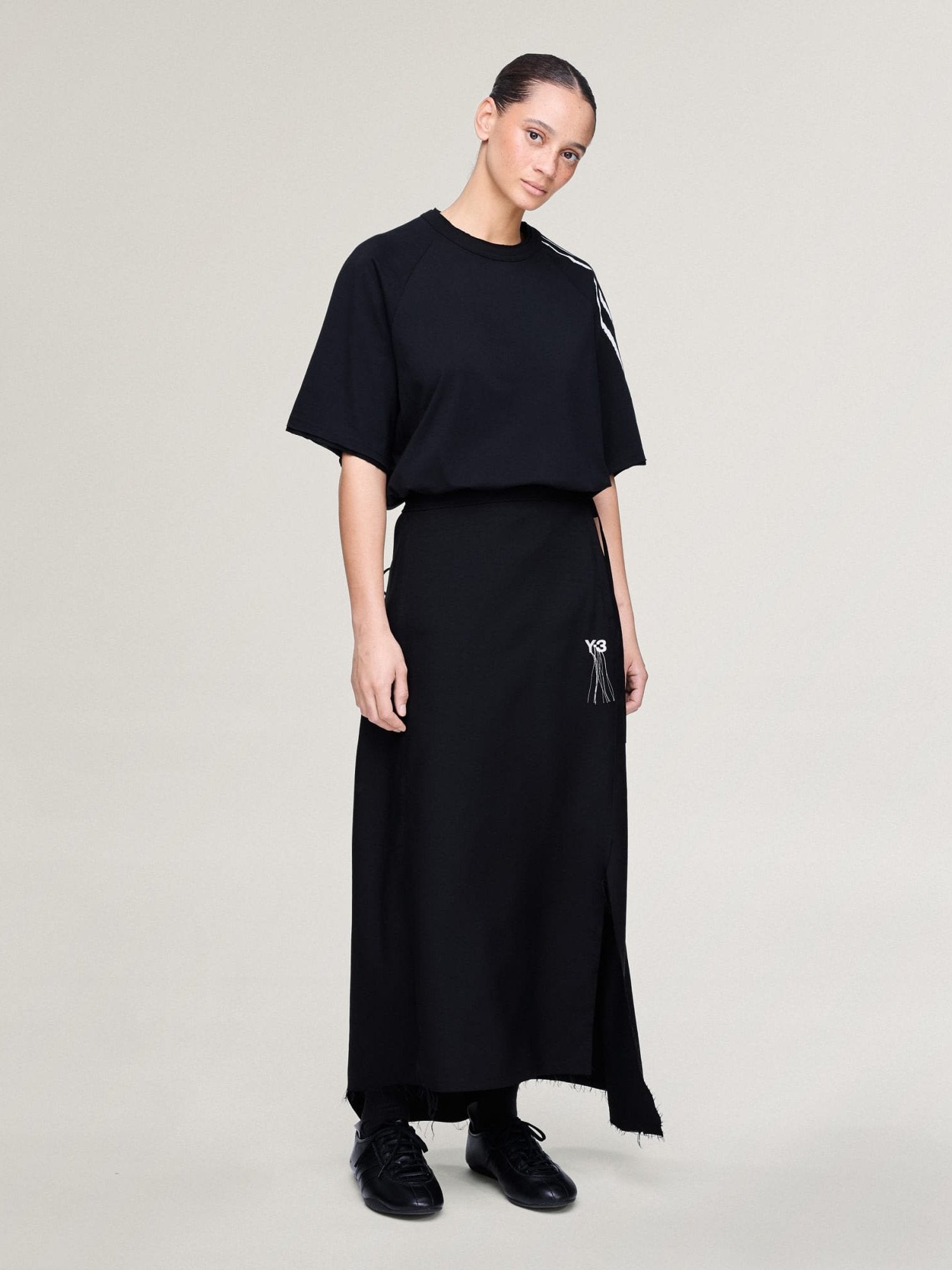 Y-3 Raw Edge 3-Stripes Short Sleeve Tee