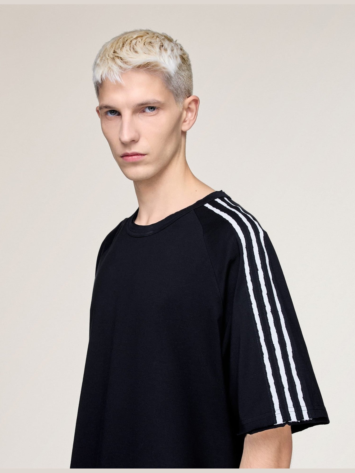 Y-3 Raw Edge 3-Stripes Short Sleeve Tee